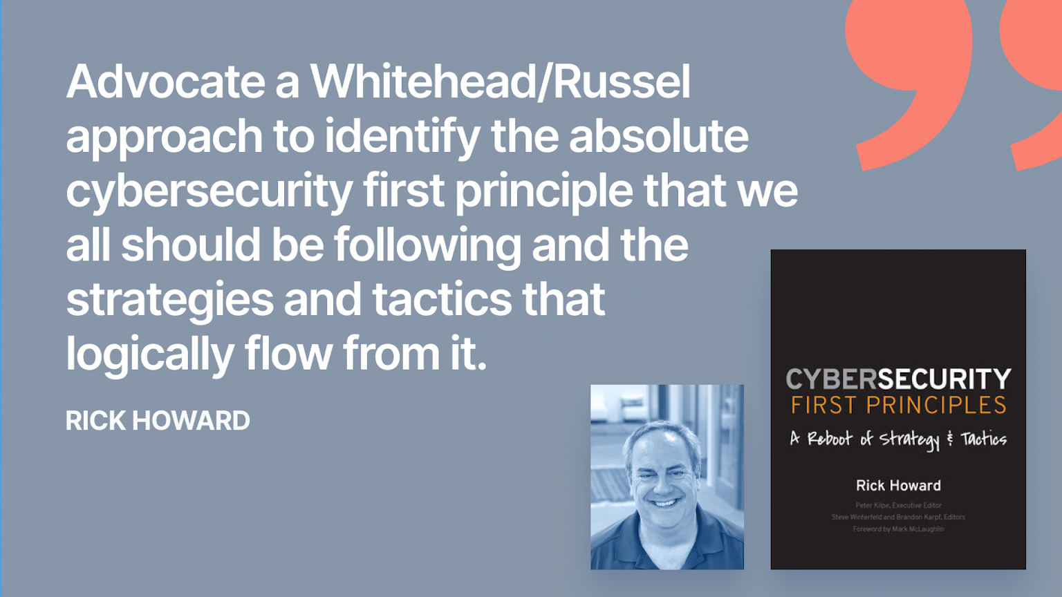 Rick Howard's Cybersecurity first principles book