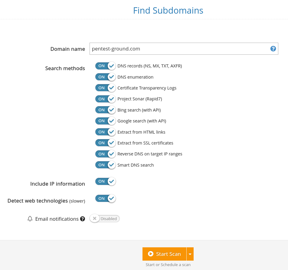 Find Subdomains Scanner1