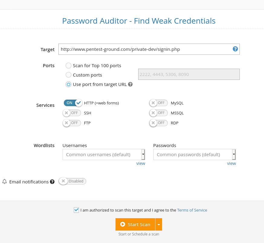Password Auditor tool