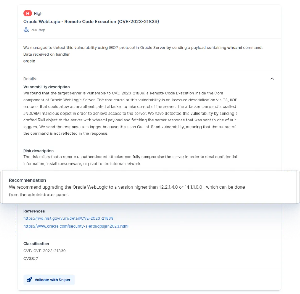 Recommendations preview