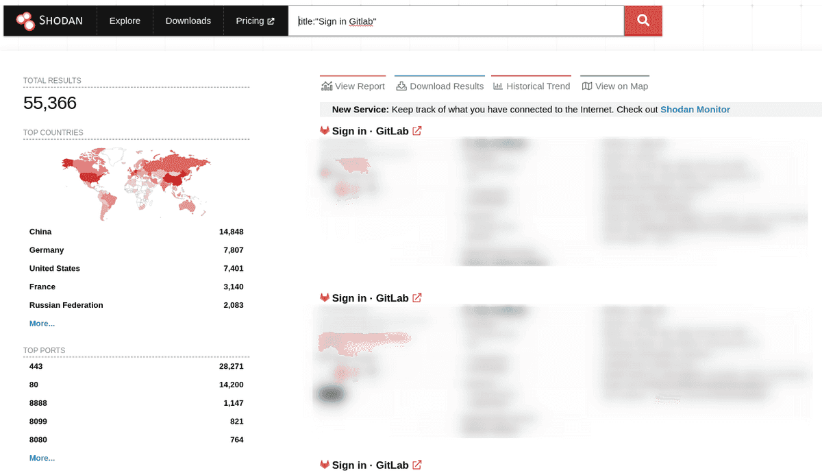 vulnerable servers in Shodan