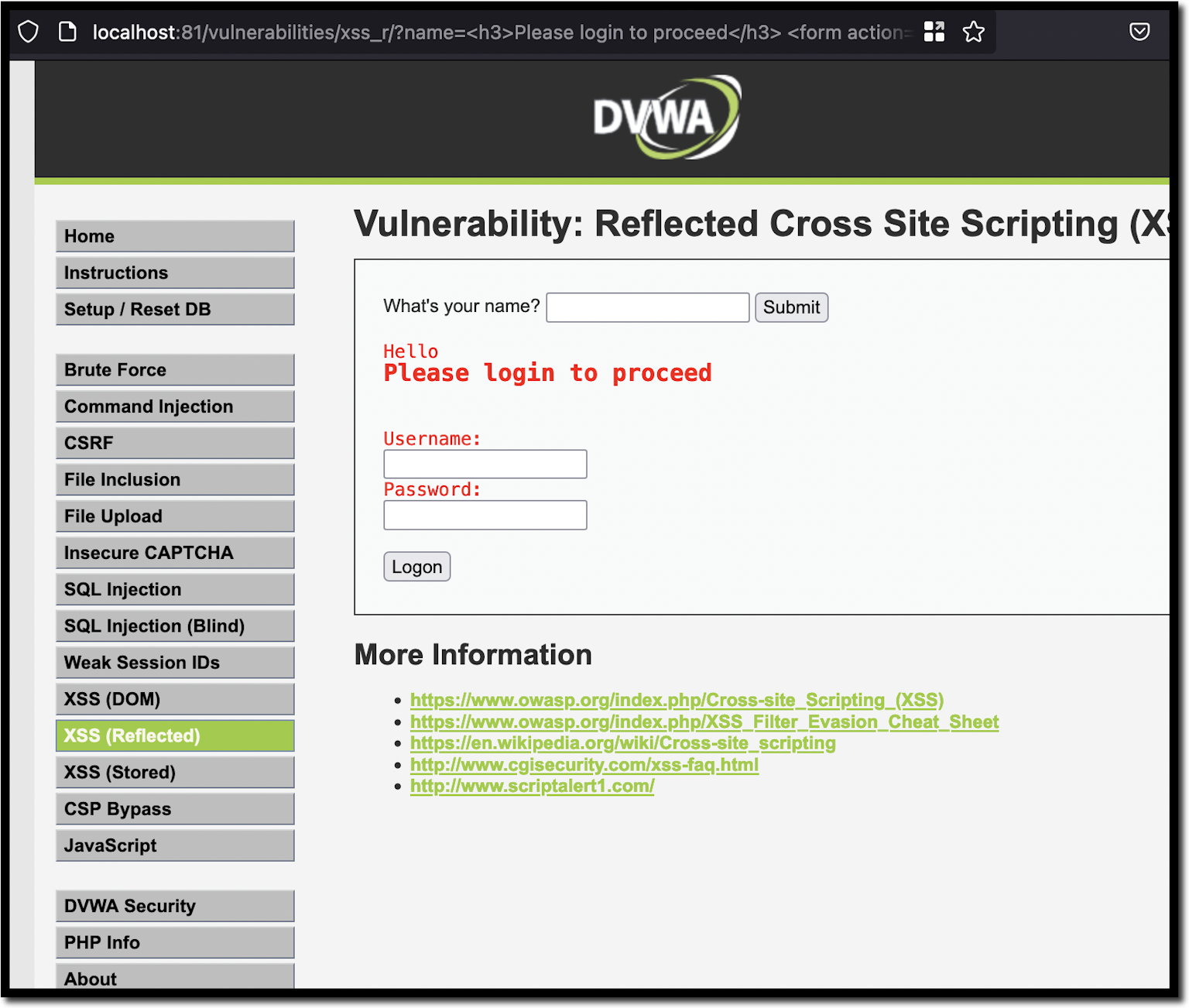 DVWA DOM XSS Exploit  ( Bypass All Security) 