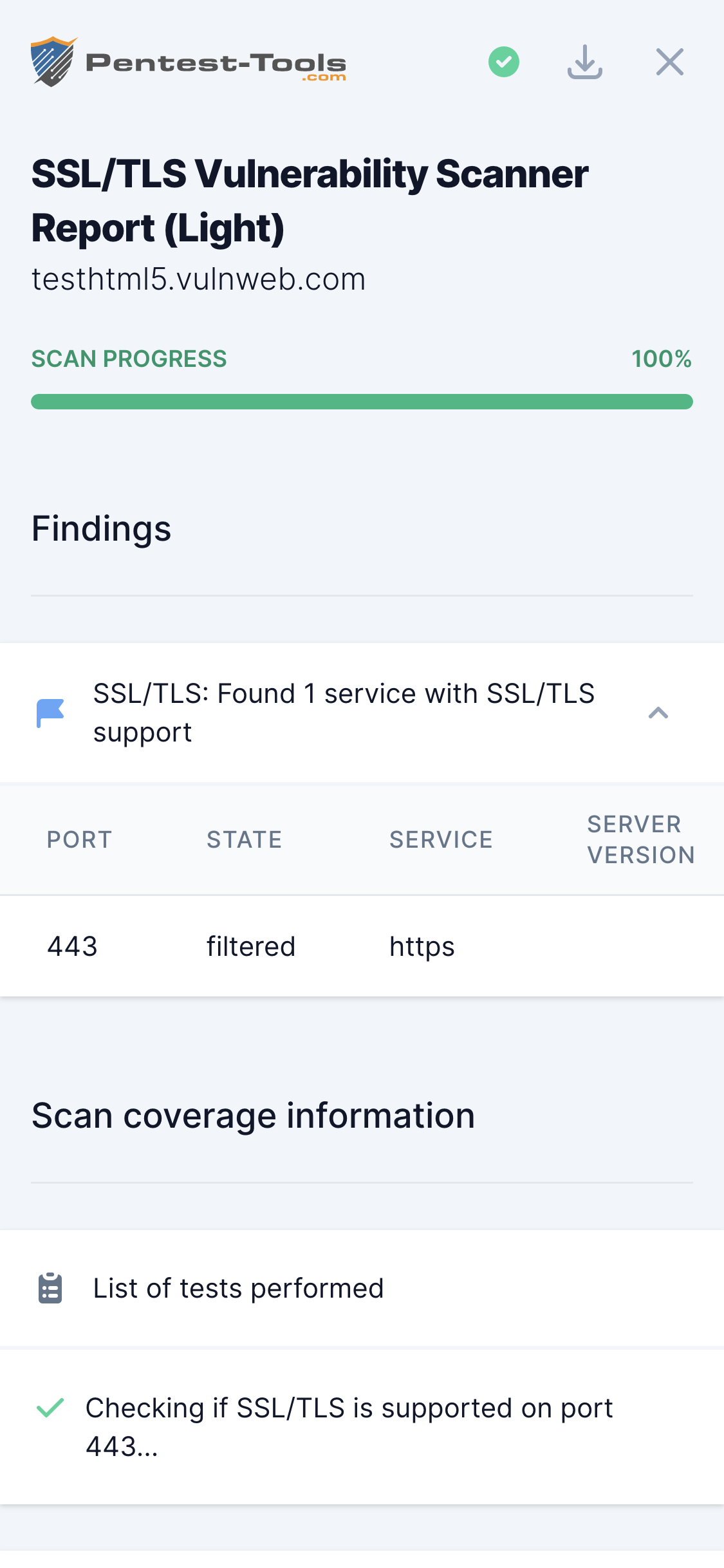 SSL Scanner for SSL/TLS security vulnerabilities - Pentest-Tools.com