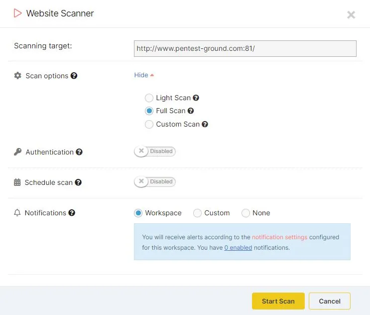 Website vulnerability scanner online | Scan web app for free