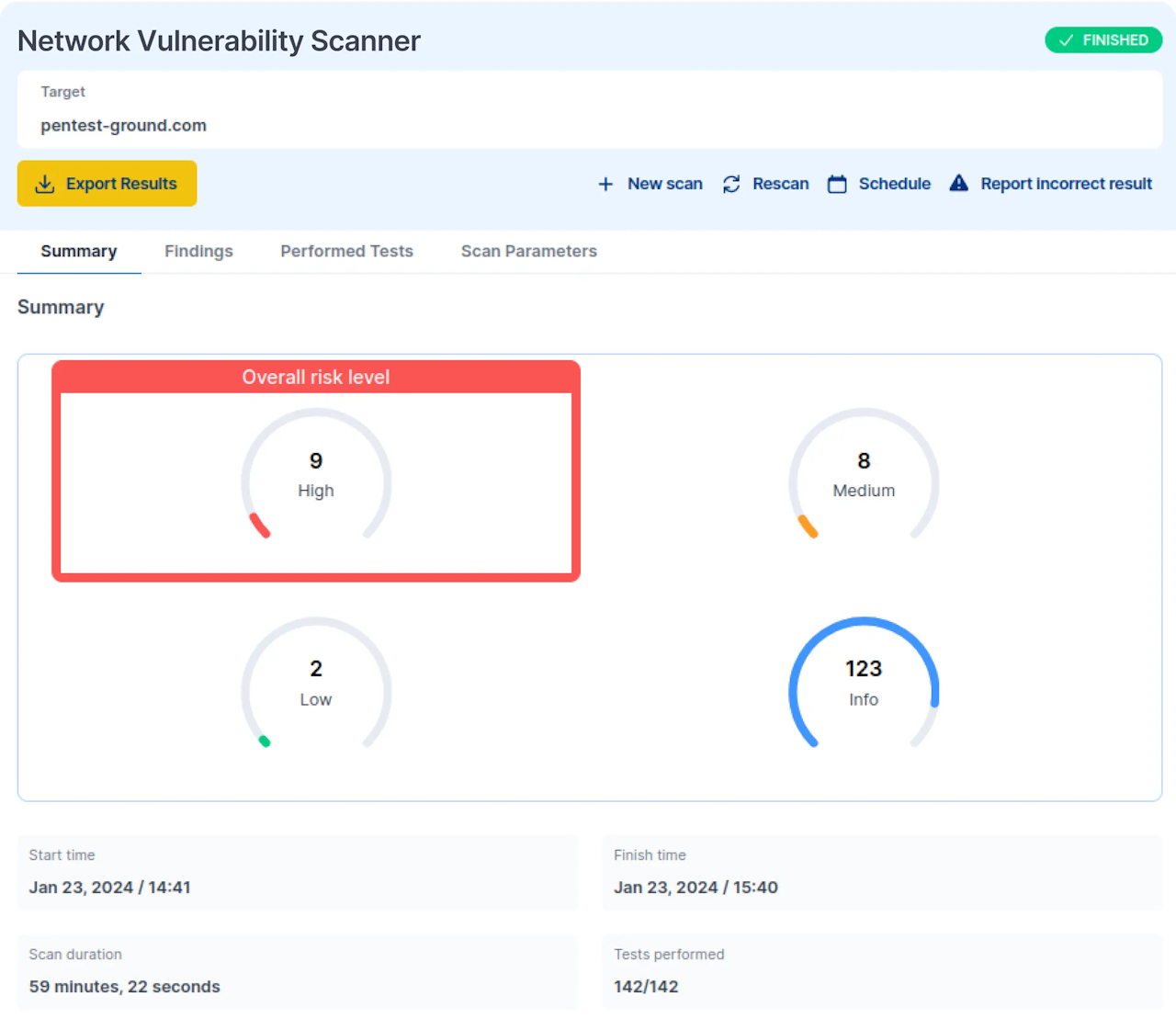 Vulnerability summary preview