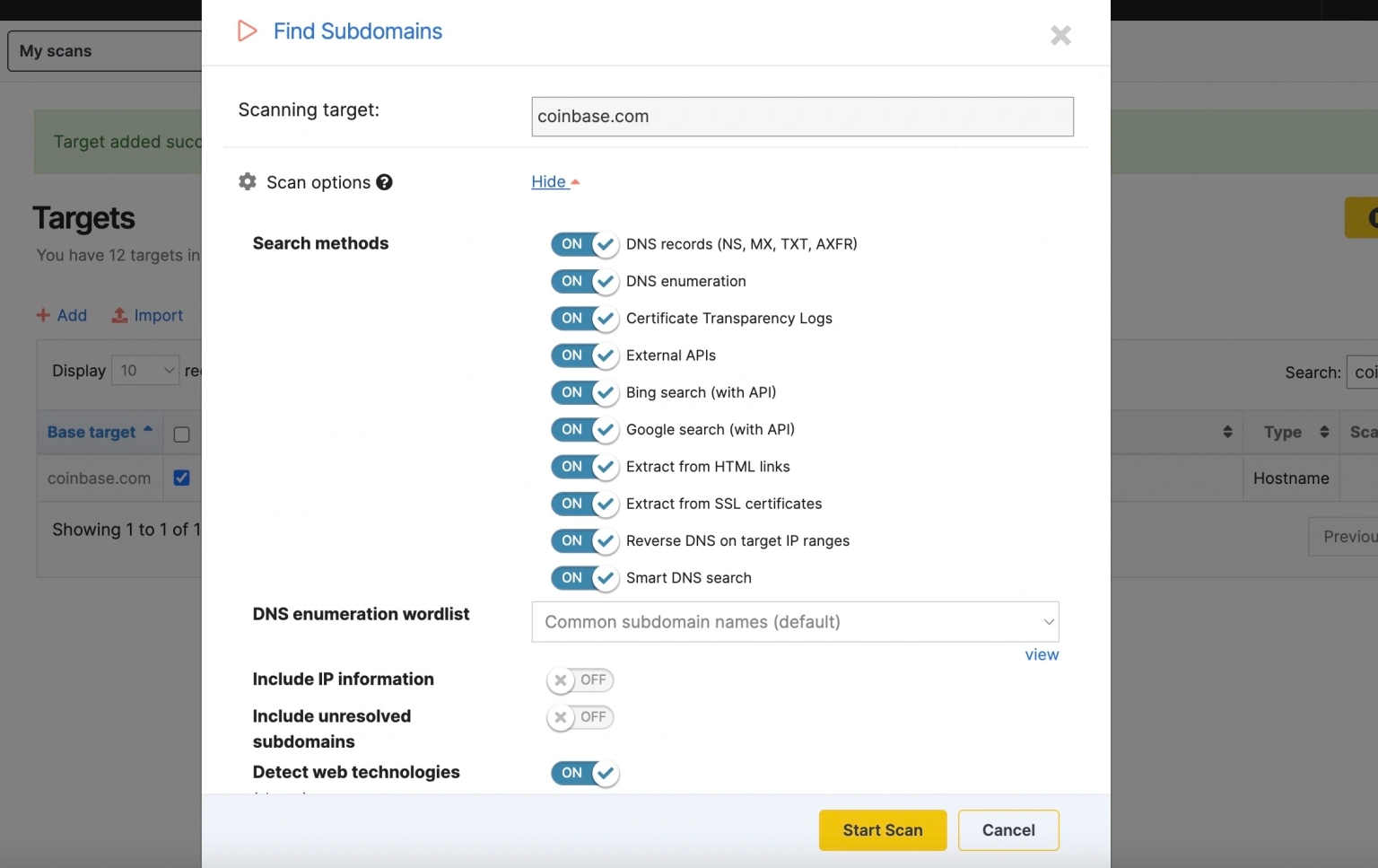 Customize the output of the Subdomain Finder