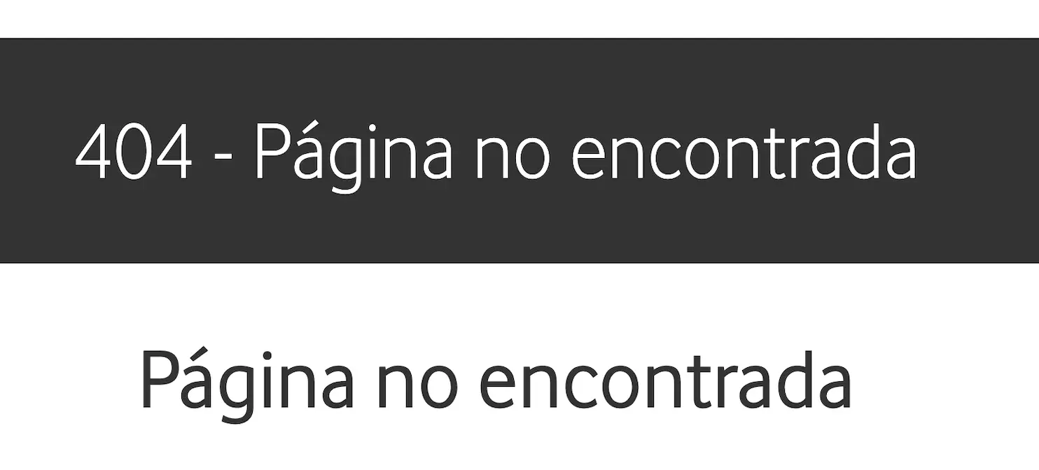 Page not found in Spanish