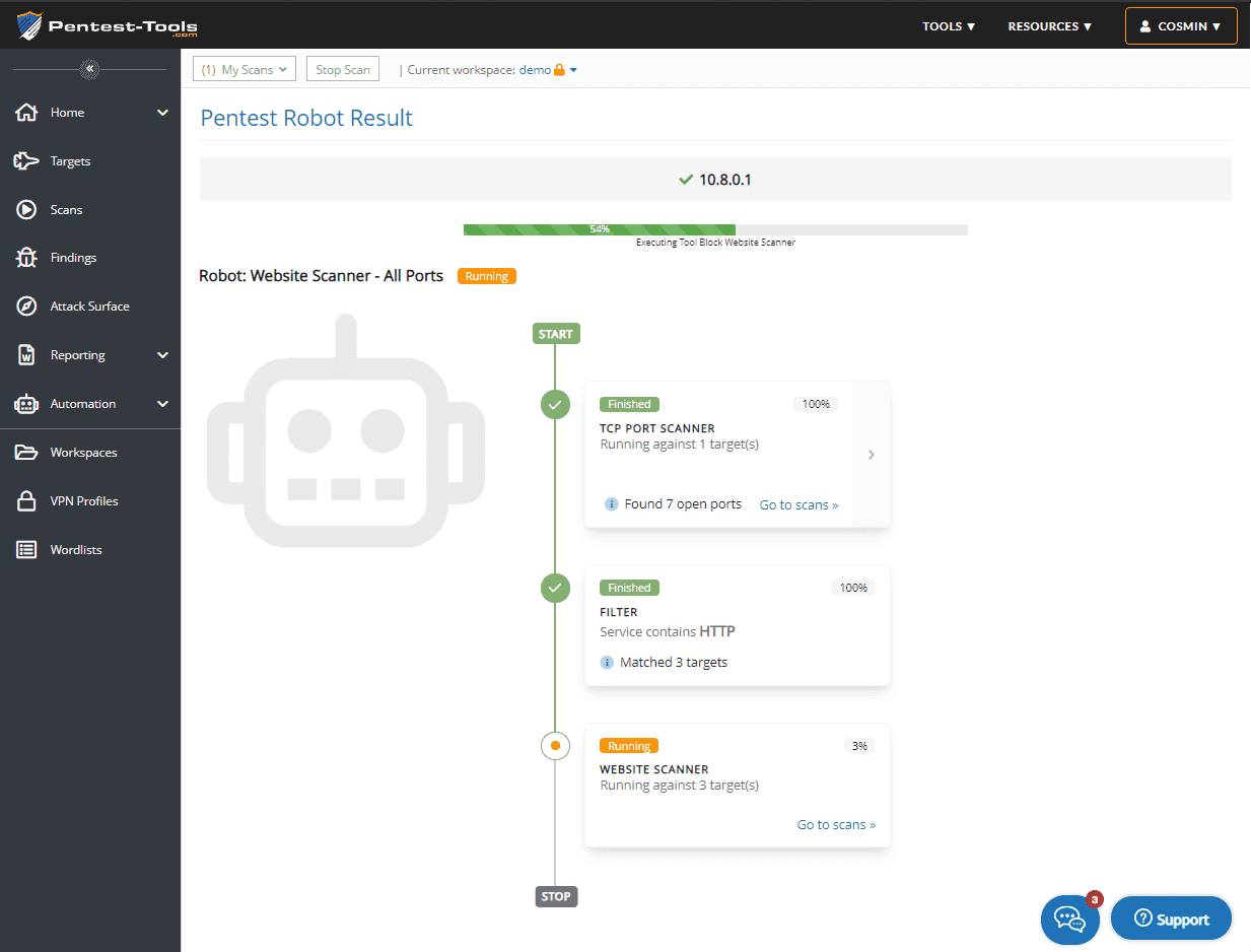 Pentest robot running