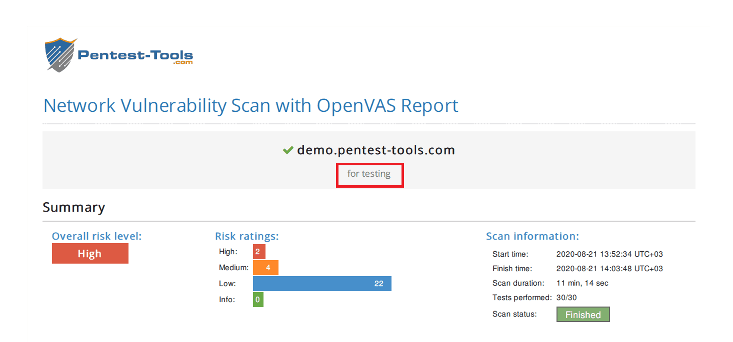 target description pdf report