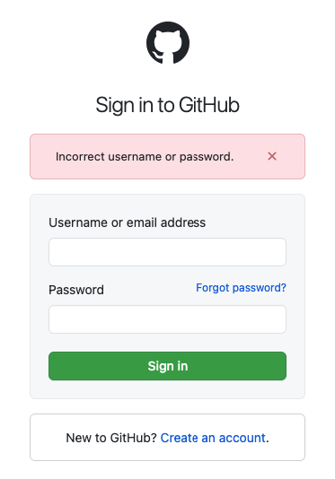 GitHub sign in