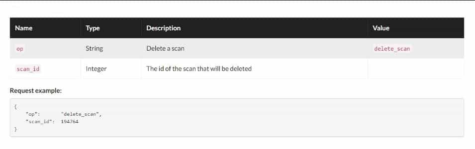 delete scans API pentest-tools.com