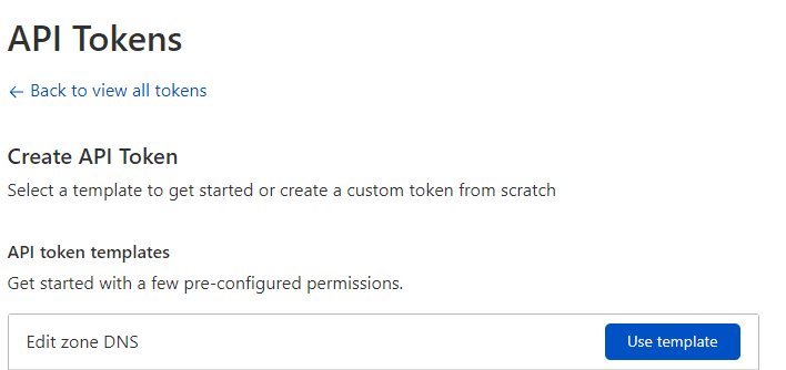 API Token template