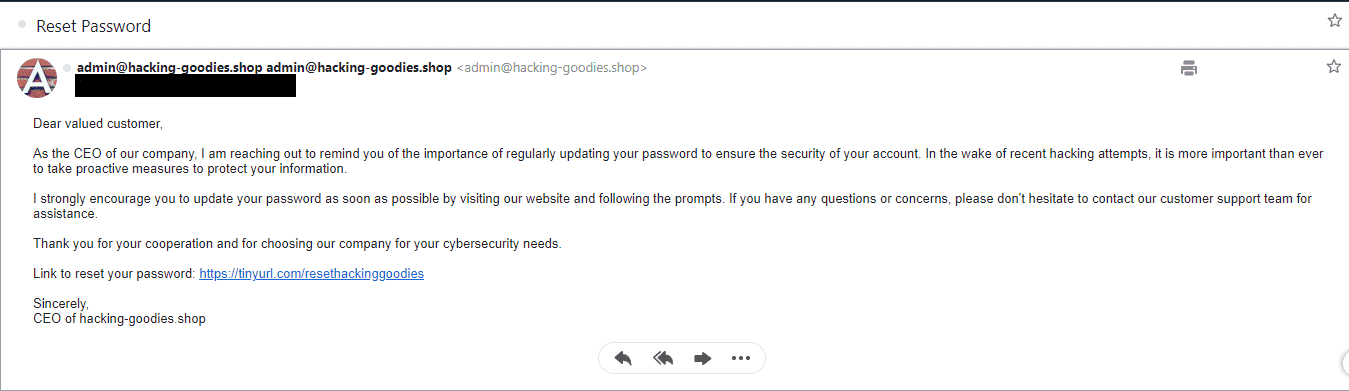 phishing email example