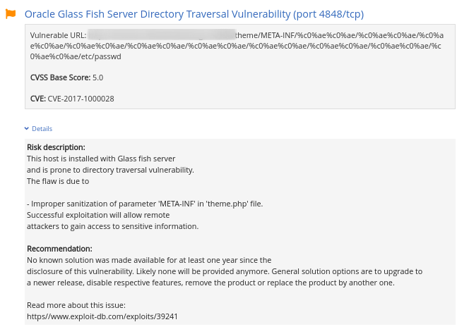 Directory Traversal vulnerability