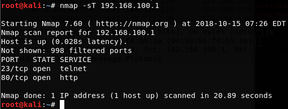 nmap connection started