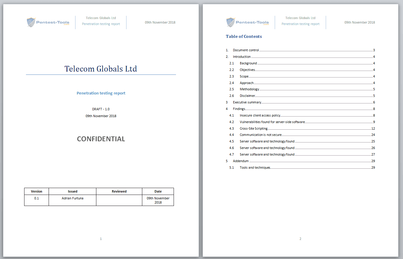 penetration testing report sample