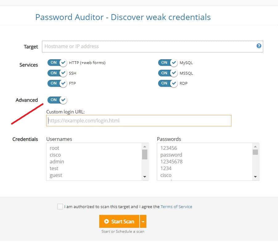 password auditor scanner improvement