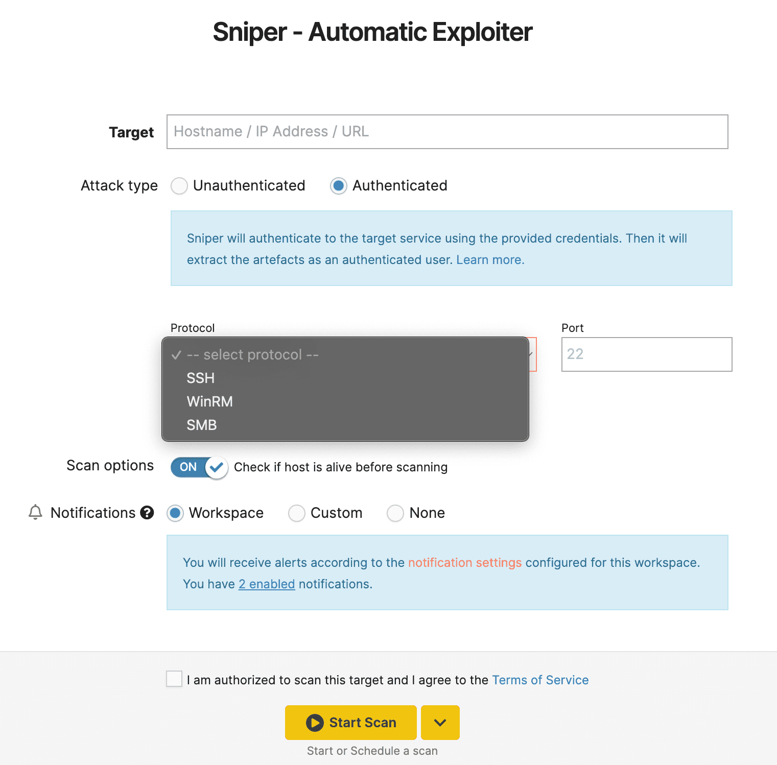 How to start a Sniper scan of your infrastructure