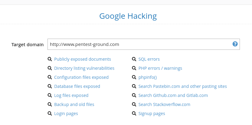 Google Hacking tool