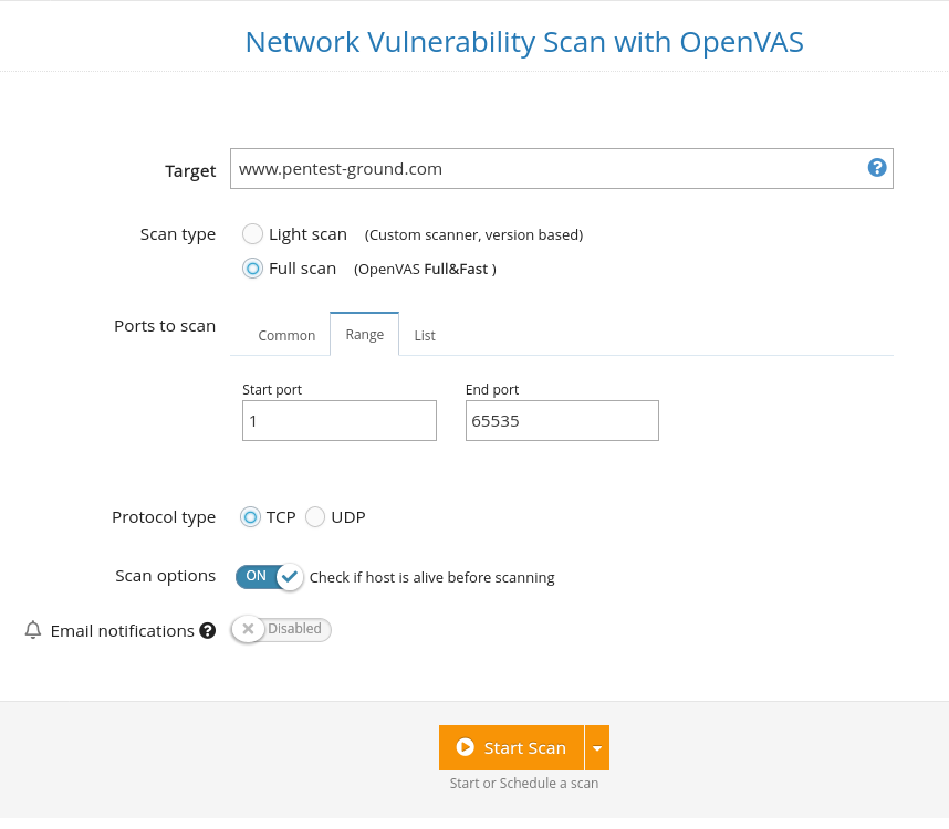 Network Vulnerability Scanner with OpenVAS