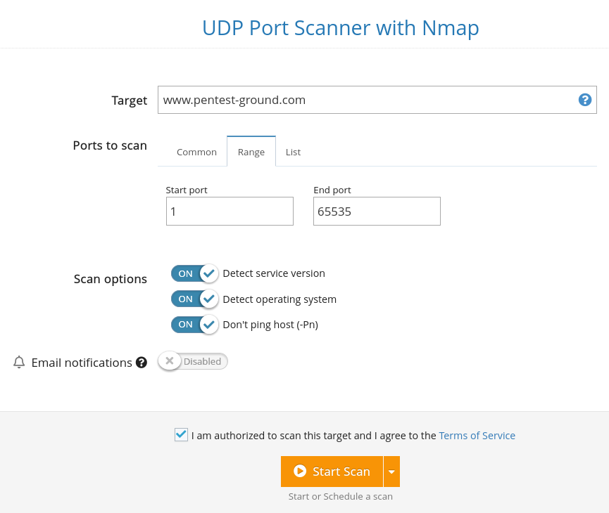 UDP Port Scan tool