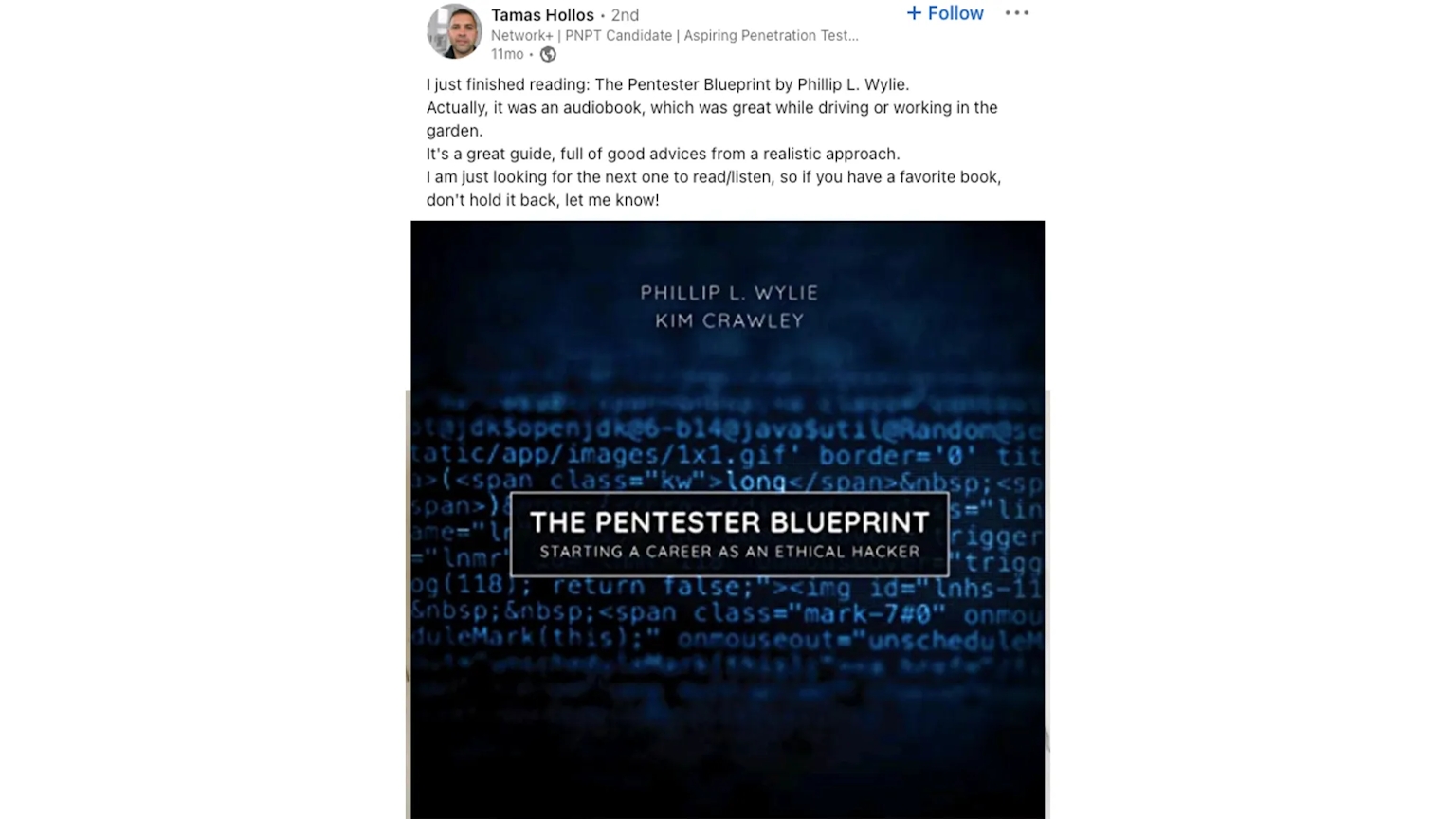 The pentester blueprint book review